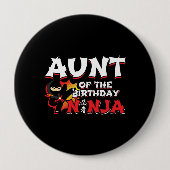 Aunt of the Birthday Ninja - Ninja Birthday Button (Vorderseite)