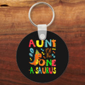 Aunt Of The One-a-saurus 1st Birthday Boy Dinosaur Schlüsselanhänger (Vorderseite)