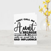 Aunt Partner In Crime Shirt Aunt Tee Shirts Sarcas Karte (Gelbe Blume)