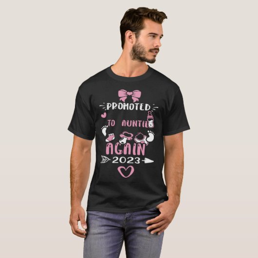 Aunt Promoted to Auntie Again 2023  Baby Girl T-Shirt (Vorne ganz)