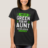 Aunt Scoliosis Awareness Warrior Green Ribbon T-Shirt (Vorderseite)