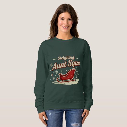 Aunt Squad Sleighing It Christmas Shirt – Funny Ma (Vorne ganz)