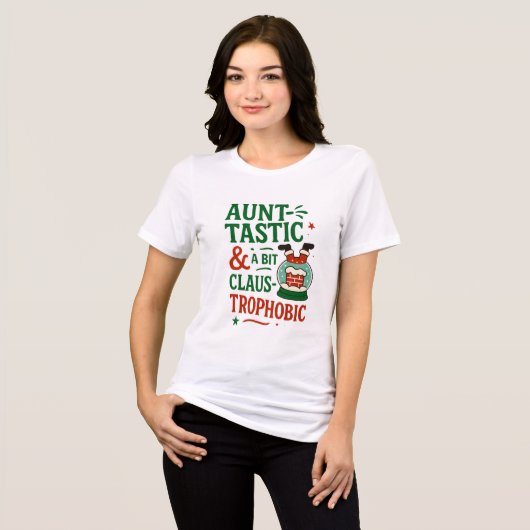 Aunt-tastic & a Bit Claus-trophobic – Funny Pun Ch Tri-Blend Shirt (Vorderseite voll)