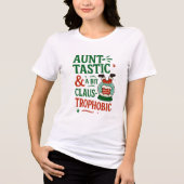 Aunt-tastic & a Bit Claus-trophobic – Funny Pun Ch Tri-Blend Shirt (Vorderseite)