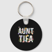 Aunt Tifa - Retro Wildflowers Floral Feminist Mom  Schlüsselanhänger (Vorderseite)