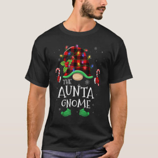 Aunta Gnome Buffalo Plaid Matching Family Christma T-Shirt