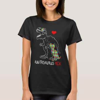 Auntasaurus Auntie Rex Autism Awareness Mother's D T-Shirt