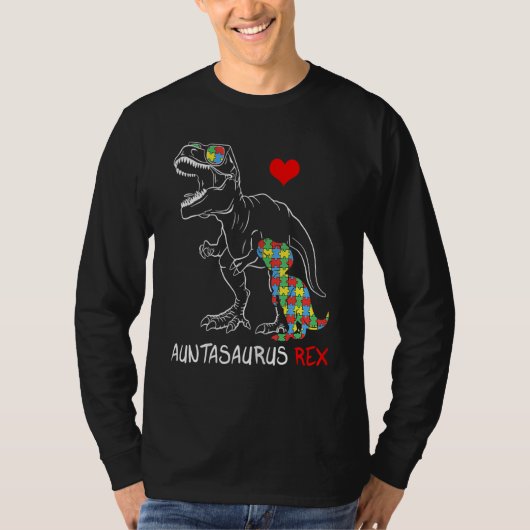 Auntasaurus Auntie Rex Autism Awareness Mother's D T-Shirt (Vorderseite)