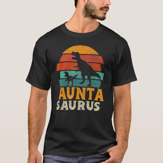 Auntasaurus T rex Dinosaur Auntie Saurus Family Ma T-Shirt (Vorderseite)