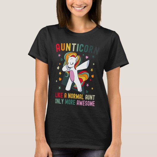 Aunticorn Aunt Unicorn Only Awesome Colourful Uni T-Shirt (Vorderseite)