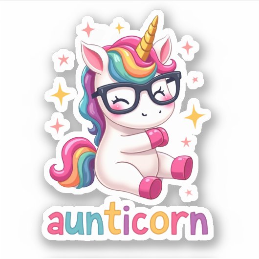 Aunticorn Aunty Dabbing Unicorn Auntie Aunt Christ Aufkleber (Vorderseite)