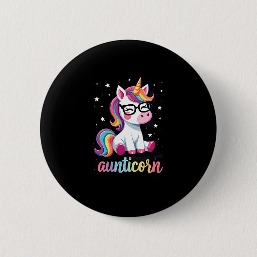 Aunticorn Aunty Dabbing Unicorn Auntie Aunt Christ Button (Vorderseite)
