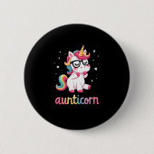 Aunticorn Aunty Dabbing Unicorn Auntie Aunt Christ Button (Vorderseite)
