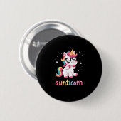 Aunticorn Aunty Dabbing Unicorn Auntie Aunt Christ Button (Vorne & Hinten)