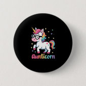Aunticorn Aunty Dabbing Unicorn Auntie Aunt Christ Button (Vorderseite)