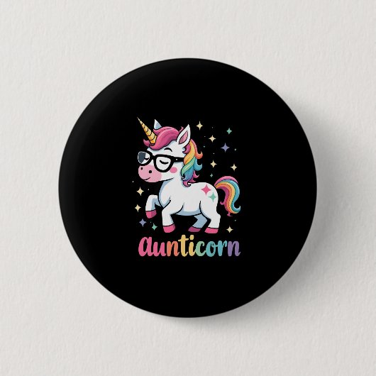 Aunticorn Aunty Dabbing Unicorn Auntie Aunt Christ Button (Vorderseite)