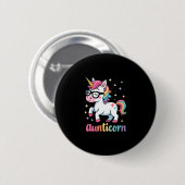 Aunticorn Aunty Dabbing Unicorn Auntie Aunt Christ Button (Vorne & Hinten)