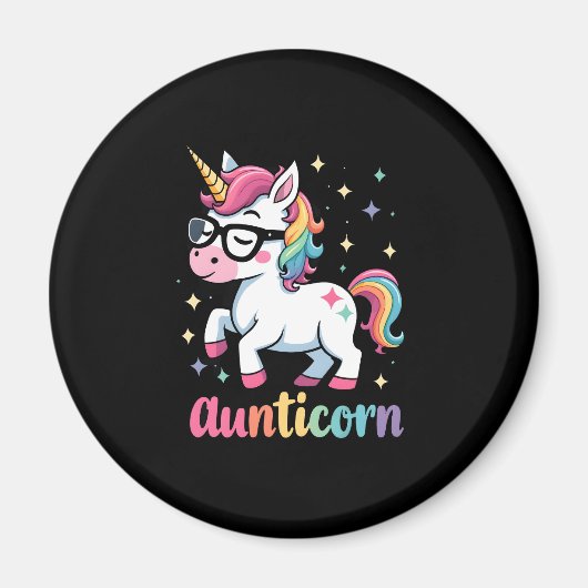 Aunticorn Aunty Dabbing Unicorn Auntie Aunt Christ Magnet (Vorne)
