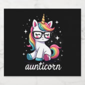 Aunticorn Aunty Dabbing Unicorn Auntie Aunt Christ Schaumweinetikett (Einzelnes Label)