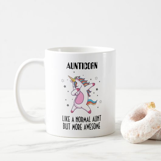 Aunticorn Geschenk für Tante Kaffeetasse (Mit Donut)