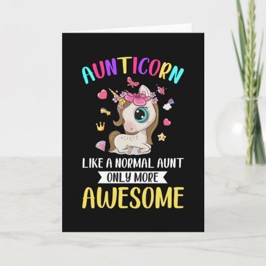 Aunticorn wie eine normale Tante Karte (Vorderseite)