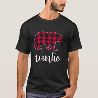 Auntie Bear Red Buffalo Kariert Pajama T-Shirt