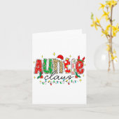 Auntie Claus Aunt Christmas Lights Pajama Family M Karte (Gelbe Blume)