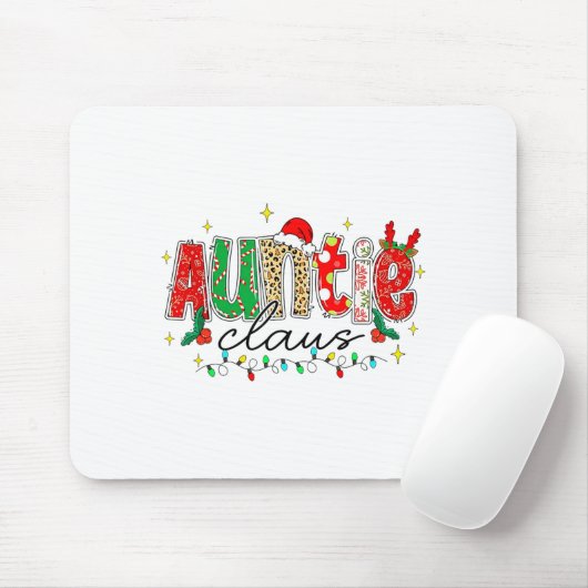Auntie Claus Aunt Christmas Lights Pajama Family M Mousepad (Mit Mouse)