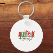 Auntie Claus Aunt Christmas Lights Pajama Family M Schlüsselanhänger (Vorderseite)