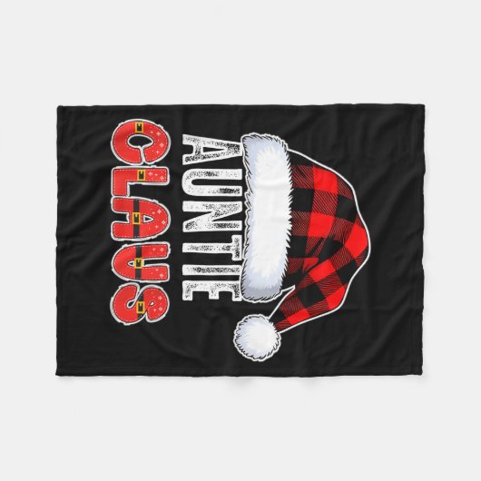 Auntie Claus Buffalo Plaid Red Santa Hat Christmas Fleecedecke (Vorderseite (Horizontal))