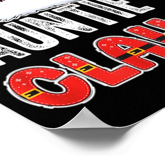 Auntie Claus Buffalo Plaid Red Santa Hat Christmas Poster (Ecke)