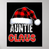 Auntie Claus Buffalo Plaid Red Santa Hat Christmas Poster (Vorne)