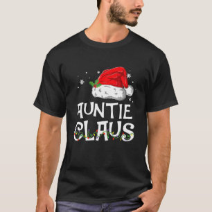 Auntie Claus Christmas Pajama Familie Matching Xma T-Shirt