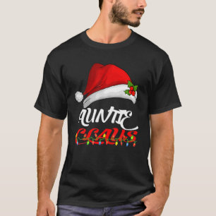 Auntie Claus Christmas Pajama Familie Matching Xma T-Shirt