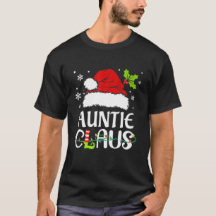 Auntie Claus Christmas Pajama Familie Matching Xma T-Shirt