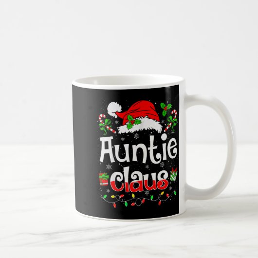 Auntie Claus Shirt Christmas Lights Pajama Family Kaffeetasse (Rechts)