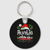 Auntie Claus Shirt Christmas Lights Pajama Family Schlüsselanhänger (Vorderseite)