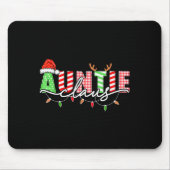 Auntie Claus Xmas Christmas Lights Pajama Family M Mousepad (Vorne)