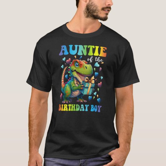 Auntie Dinosaur Shirt Funny Cute Birthday Boy Fami (Vorderseite)