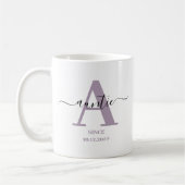 Auntie Elegant Script Monogram Kaffeetasse (Links)