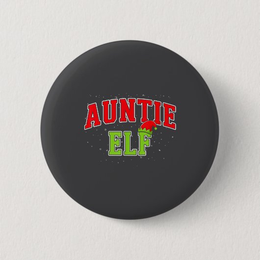 Auntie Elf Christmas Family Matching Group Xmas Si Button (Vorderseite)