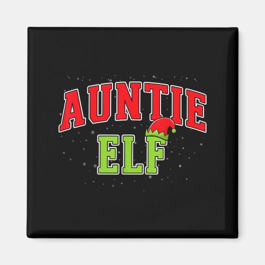 Auntie Elf Christmas Family Matching Group Xmas Si Magnet (Vorne)