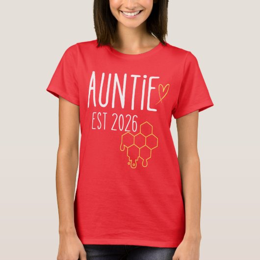 Auntie Est 2026 Honeycomb Design T-Shirt (Vorderseite)