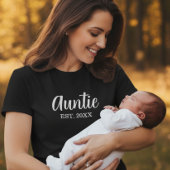 Auntie Established Modern Script Black T-Shirt
