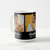 Auntie Established Script Black 3 Photo Coffee Kaffeetasse (Vorderseite Links)