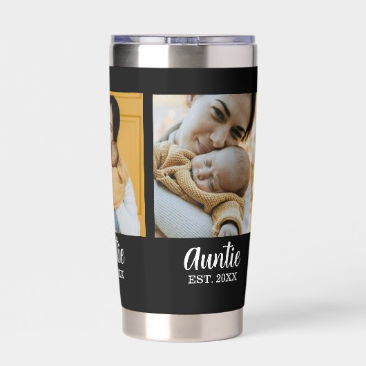 Auntie Established Script Black 3 Photo Thermobecher (Rückseite)