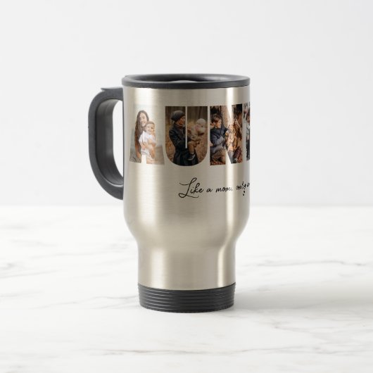 Auntie Foto Collage Travel Mug Reisebecher (Vorderseite Links)