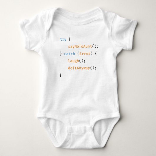 Auntie Funny Developer Baby Code Sprichwort Strampler (Vorderseite)