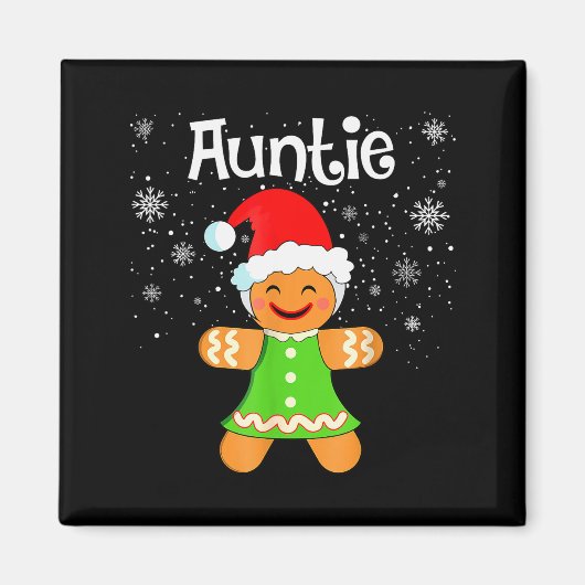 Auntie Gingerbread Family Matching Christmas Women Magnet (Vorne)