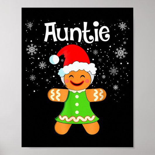 Auntie Gingerbread Family Matching Christmas Women Poster (Vorne)